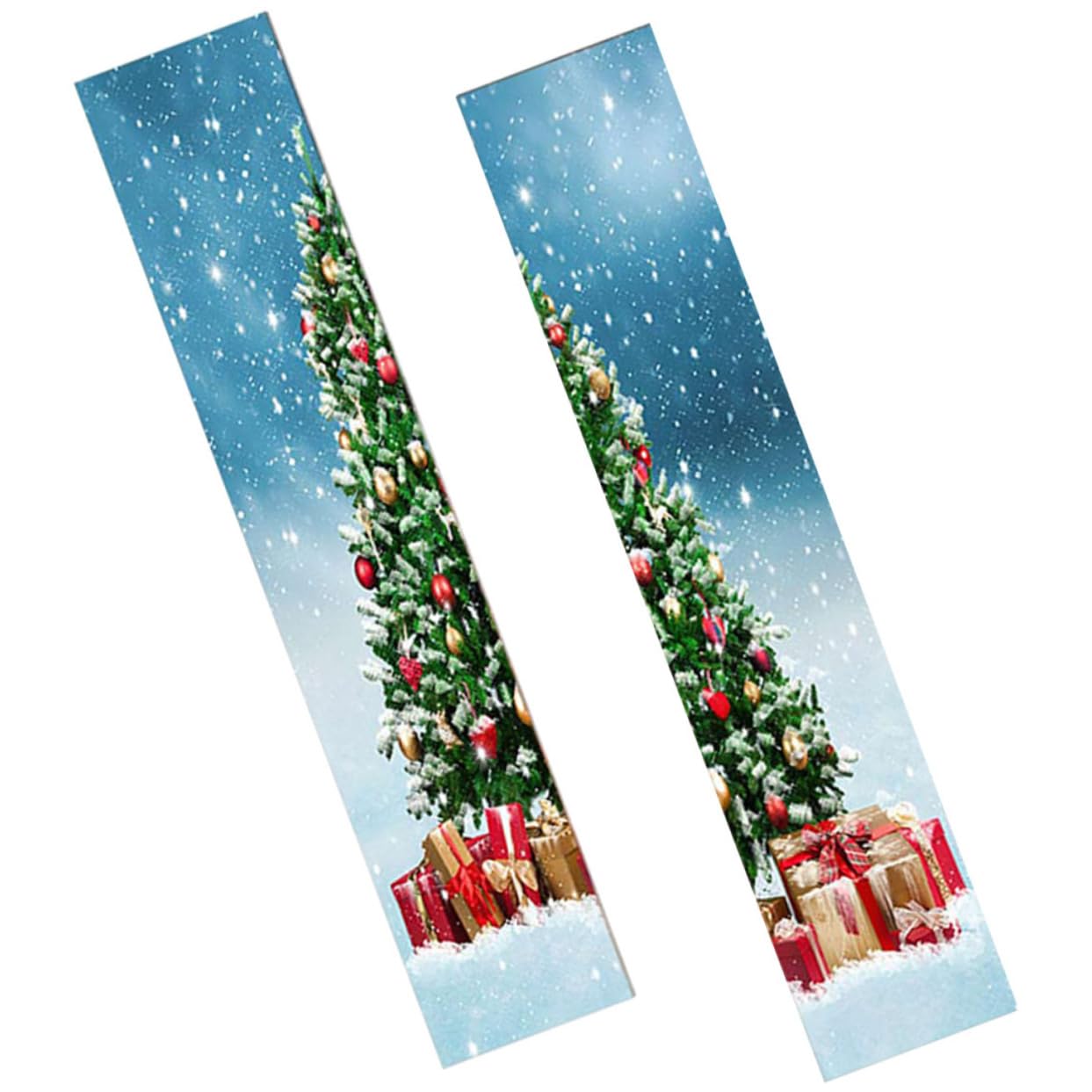 Cabilock 2 Juegos Pegatinas Para Puerta Bolas De Navidad Adornos Decoración Letreros Calcomanías Guirnaldas Calcomanías Para Despegar Y Pegar Cortina De Papá Noel Luces 2 hojas * 2