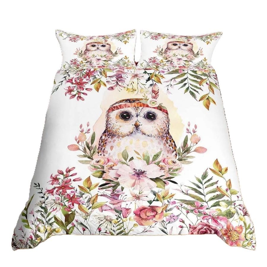 Housses de couette hibou multicolores en lot de 3 pièces 260x220 cm