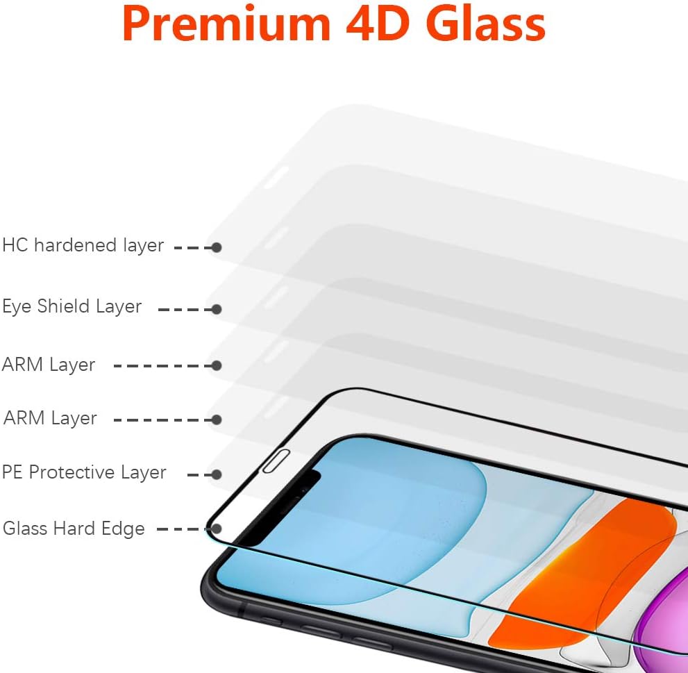 Leadstar compatible iPhone 11 and iPhone XR Screen Protector 6.1 Inch Premium 3D Tempered Glass Screen Protector for IPhone 11 and IPhone XR 6.1 Inch （Case friendly）