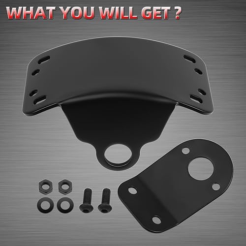 Miniatura 7 de Amazicha Soporte de placa de matrícula de 1 pulgada para motocicleta, soporte de placa de matrícula de montaje lateral curvado compatible con Harley