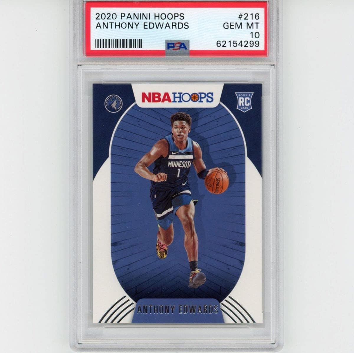 Graded 2020-21 Panini Hoops Anthony Edwards #216 Rookie RC Basketball Card PSA 10 Gem Mint : Collectibles & Fine Art