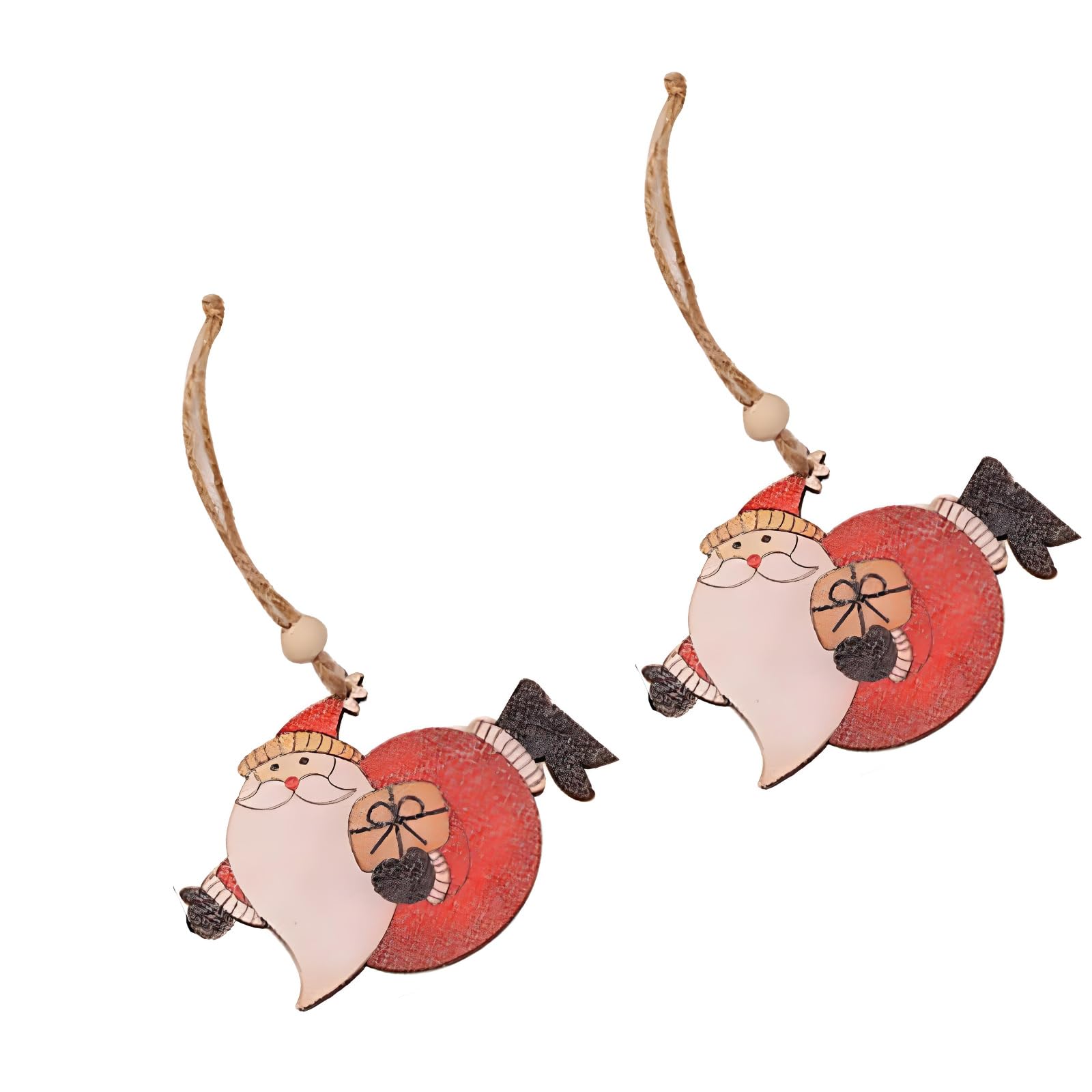 Wooden Christmas Decorations Hand Painted Santa Snowman Girl Figurines Ornaments for Tree and Home Wooden Christmas Decorations
