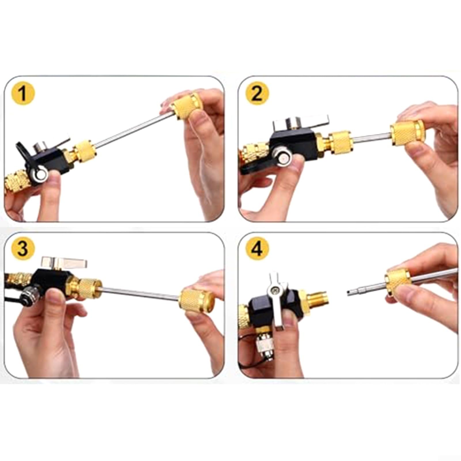 Set di strumenti per la rimozione del nucleo della valvola sottovuoto, per HVAC, chiave di riparazione per valvole a sfera in ottone con R410A, per adattatori mini split, compatibile con sistemi di