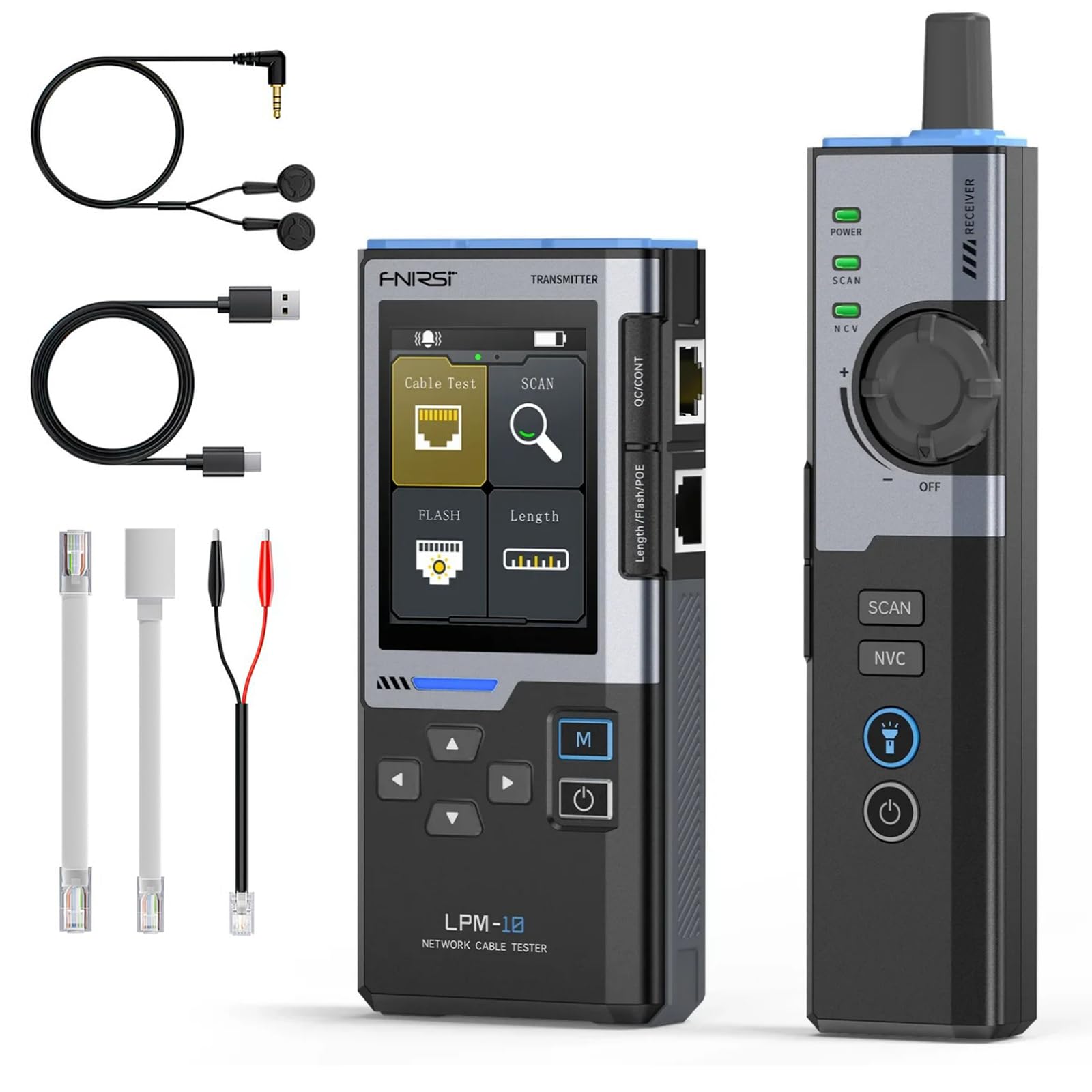 Tester di Rete,Tester per Cavi di Rete Ethernet Rivelatore POE Multifunzione RJ45 CAT6 Strumento di Scansione IP Strumento per La Localizzazione Della Linea Test di Velocità di Rete