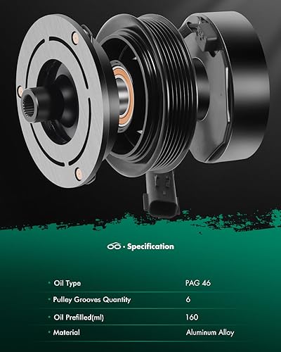 Miniatura 74 de SCITOO Compresor de CA para Acura TSX 2.4L 2004 2005 2006 2007 2008, CO 10849T Compresor de aire acondicionado con embrague 38810RBBA01 10360661