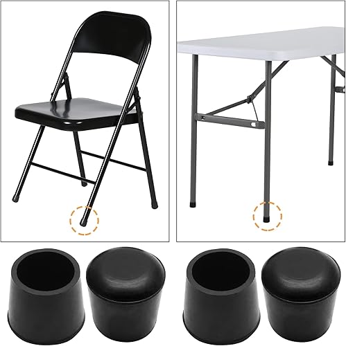 Miniatura 6 de Piutouyar Fundas redondas de goma de PVC para muebles, protectores de patas de silla de mesa de 0.984 in1 pulgada, tapa de extremo antideslizante