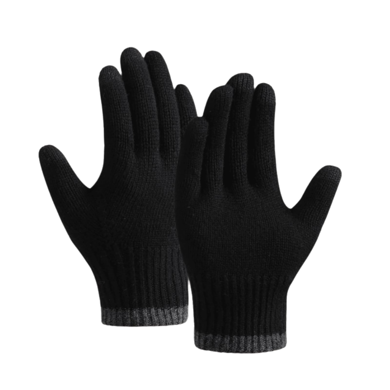 Cálido Mitones de Lana con Dedos para Pantalla táctil, Guantes Tejidos con Forro de Lana, Guantes Deportivos térmicos, Guantes con puños elásticos para Hombres y Mujeres cómodo