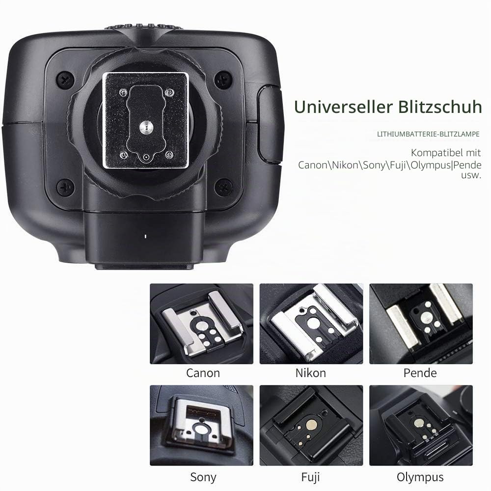 Godox TT600 2.4G Wireless Flash Speedlite Master/Slave Blitz mit integriertem Auslösesystem Kompatibel für Canon Nikon Pentax Olympus Fujifilm Panasonic (TT600)