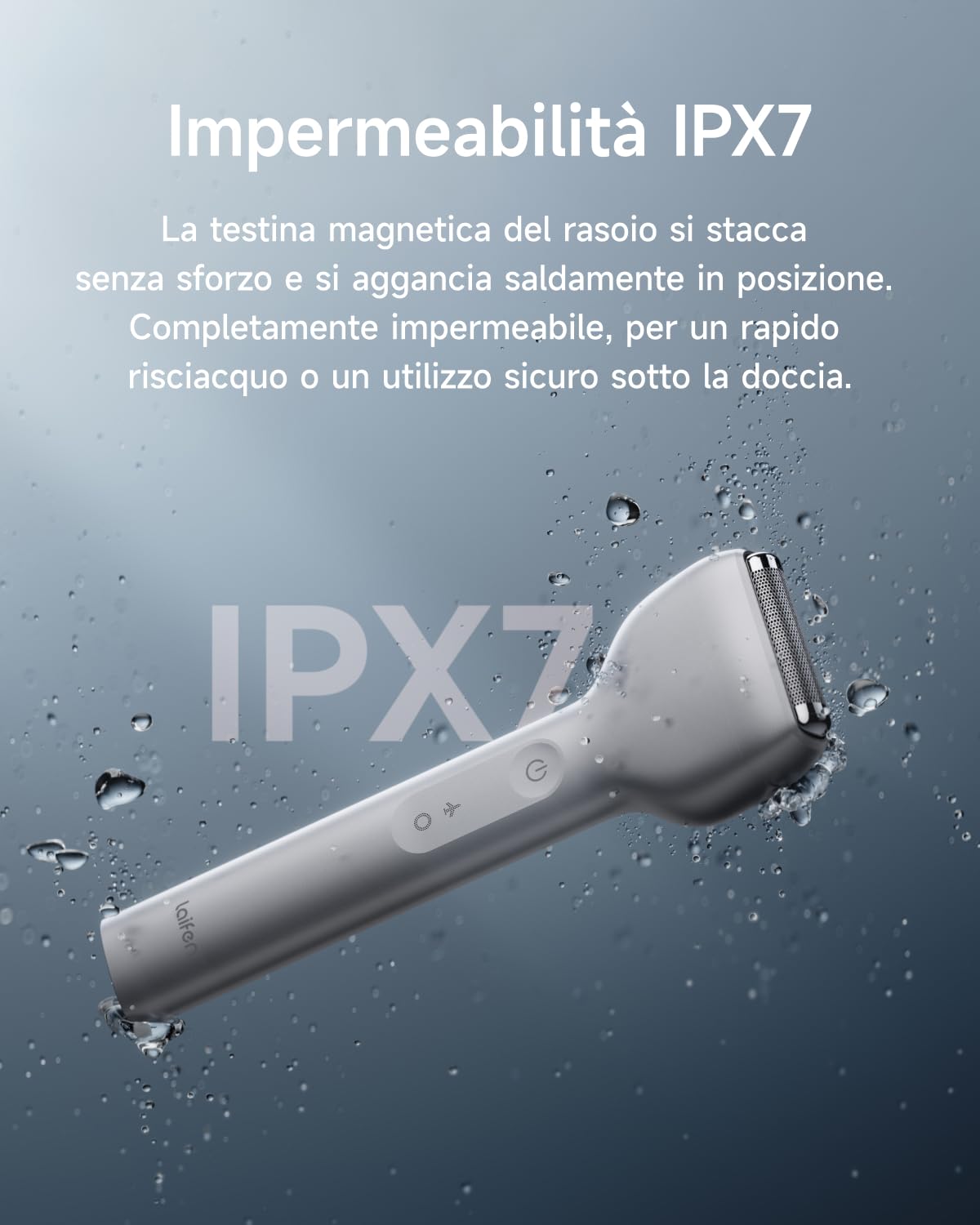 Laifen T1 Pro Rasoio Elettrico, Regolabarba Uomo con Motori ad Alta Velocità Proprietari, 12.000 tagli/min, 3 Trimmer per peli lunghi, Durata della Batteria di 120 Minuti, Impermeabilità IPX7