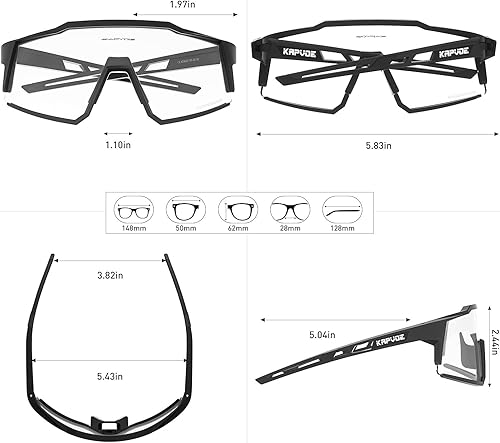 Miniatura 5 de KAPVOE Gafas de Ciclismo Fotocromáticas MTB Bicicleta de Montaña Lentes de Transición para Hombres Mujeres - K9022