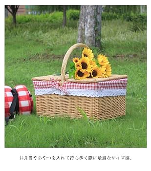 Amazon｜ピクニックバスケット ミニ ラタン 編み ピクニック