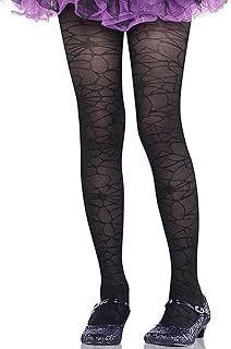 AMSCAN Black Spider Web Tights - Child Size (Medium-Large), 1 Count - Comfortable & Stretchable - Perfect for Parties, Costumes, & Fashion Accessory