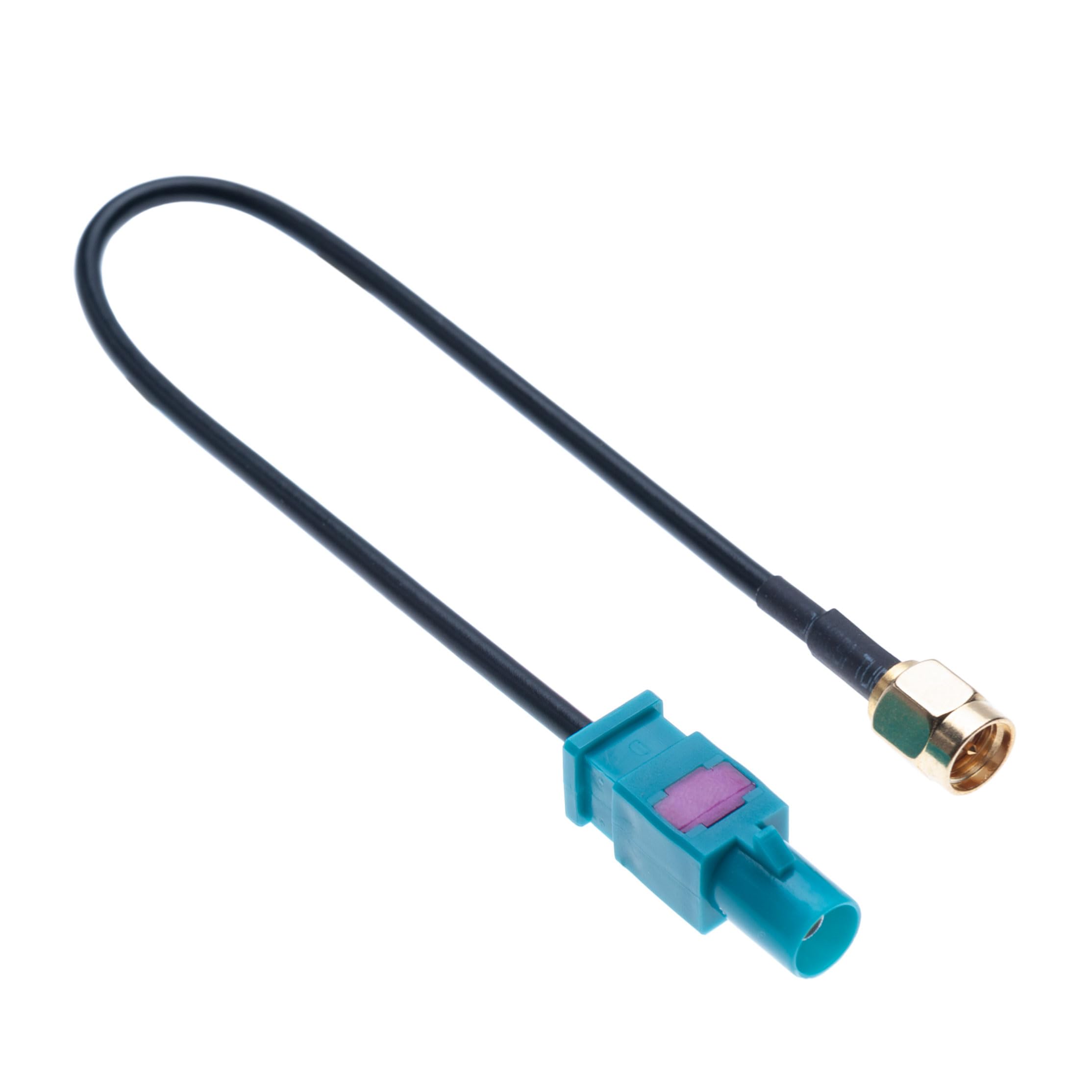 Cavo Adattatore Antenna Auto 2 Pezzi Fakra Z Maschio a SMA Maschio Veicolare Autoradio per Antenne GSM, GPS, DAB & TV Fakra a SMA Antenna Compatibile con Accessori Automotive per Veicoli e Camion 15cm