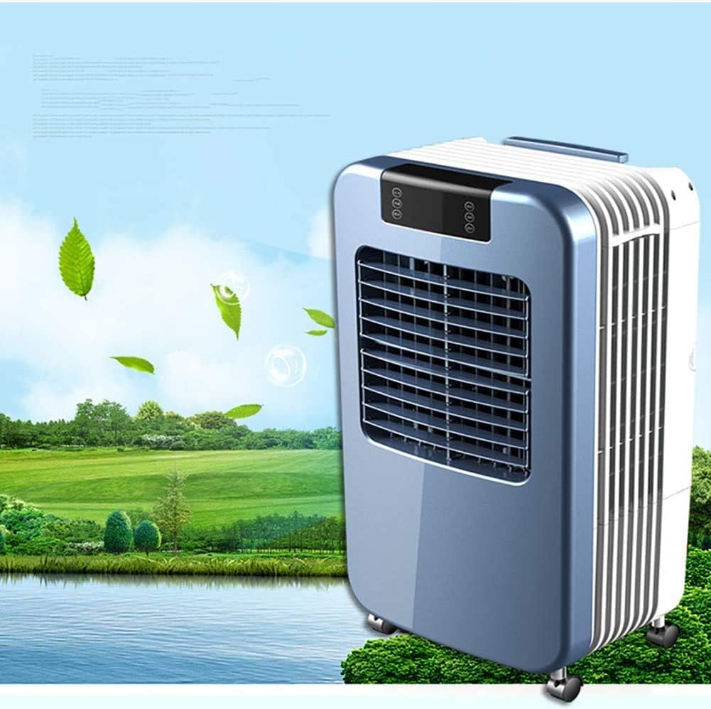Evaporative Cooler Outdoor Indoor Portable Evaporation Air Conditioning Remote Control Quiet Air Cooler Carbon Dust Filter Humidifier Whole Room Blue 38 x 22 x 16 Inch