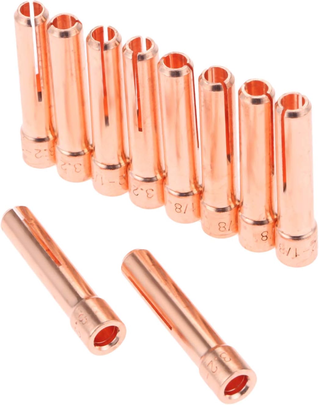 Mtsooning 10PCS 1.8Inch 10N25S Stubby Collet, TIG Welding Torch Series, Collet Tip Replacement Fit for WP PTA DB SR 17 18 26 10PK