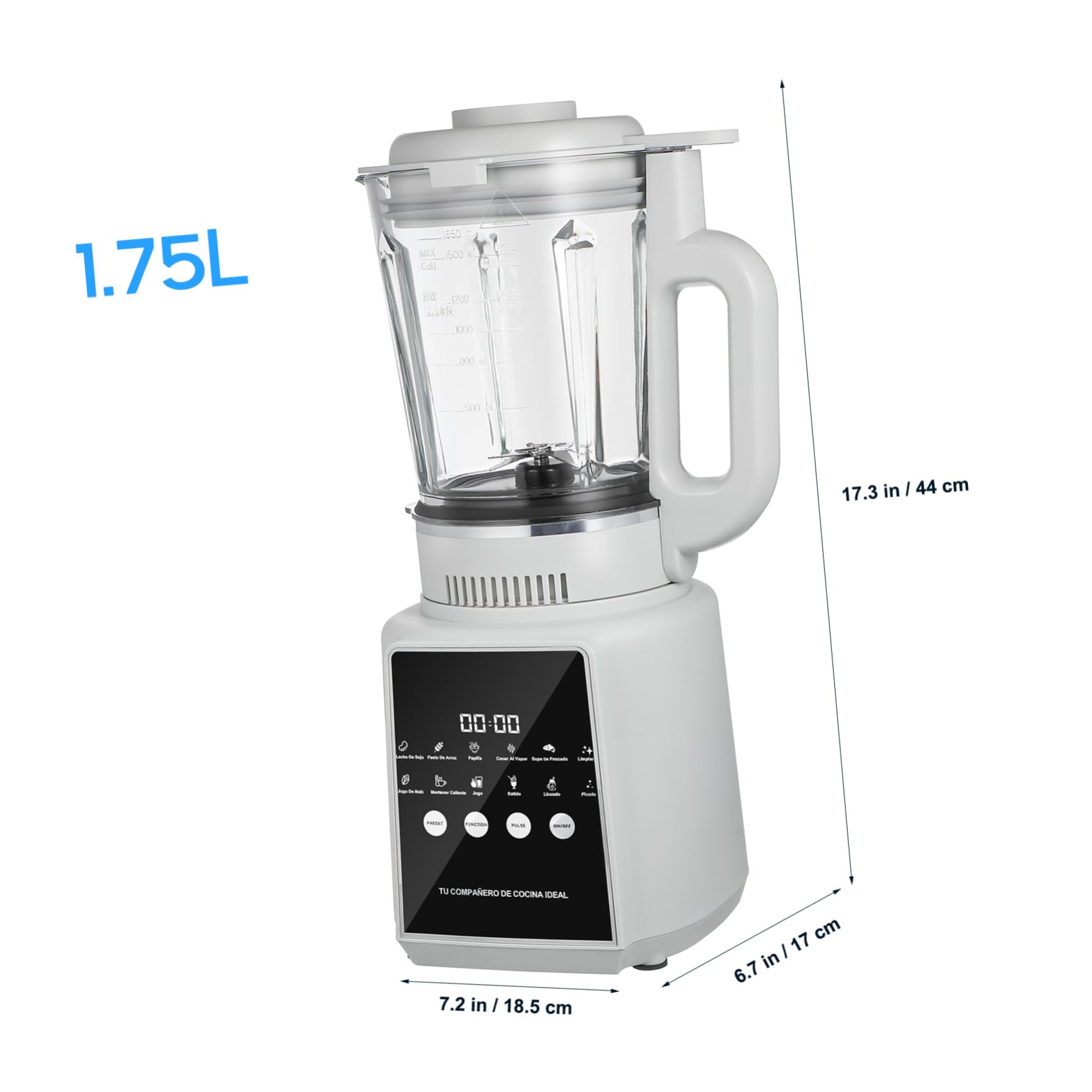 BRIGHTFUFU High Speed Blender Wall Breaking Machine 1.75l Blender Non-stick Jar Self-cleaning Feature Touch Screen Control for Smoothies Juices
