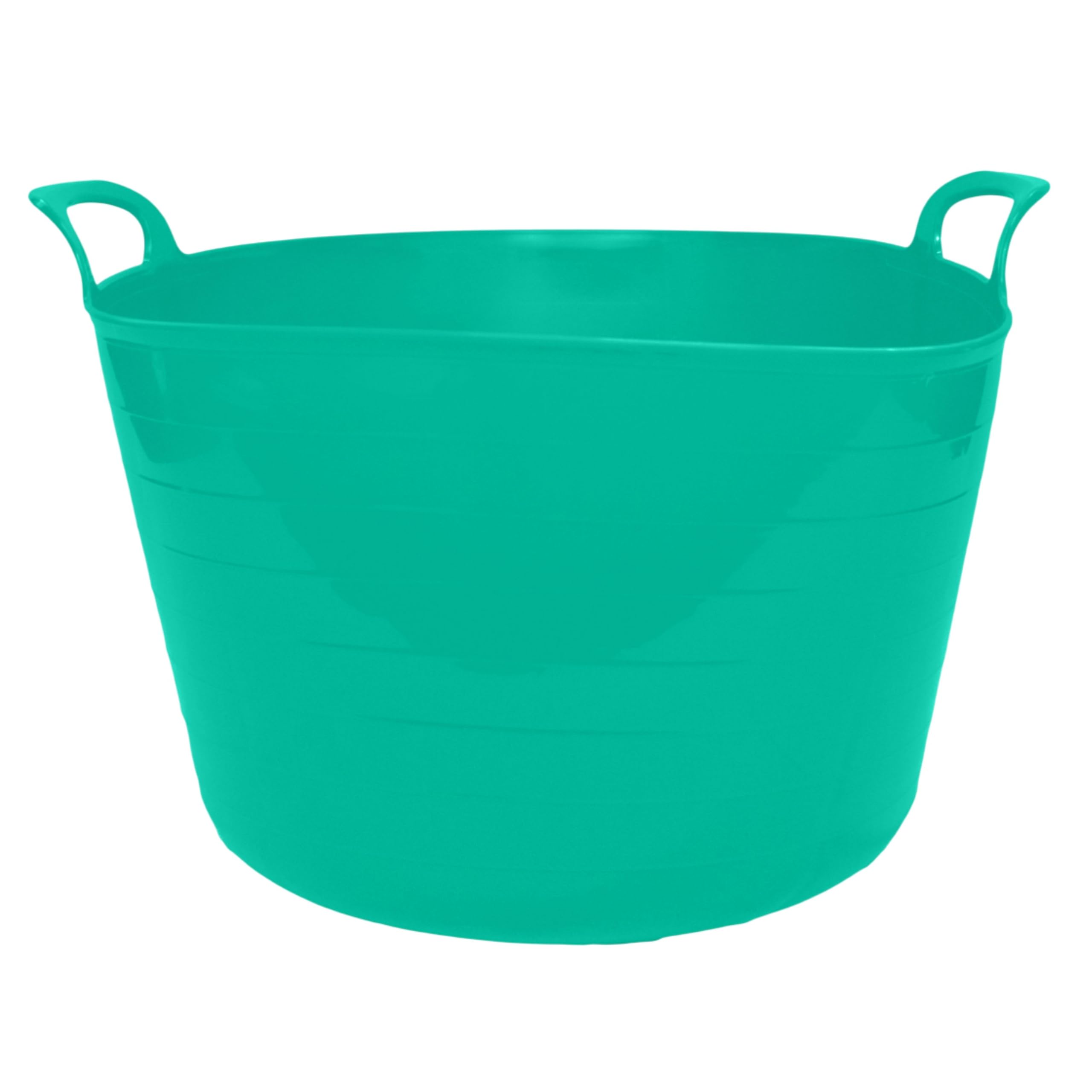 Neat. 75L Flexi Tubs - Versatile Large Garden Tubs with Handles, Handy Builders Heavy Duty, Bath & Flexi Bucket, Durable Bucket for Home & Garden (Duck Egg - Pack of 5)