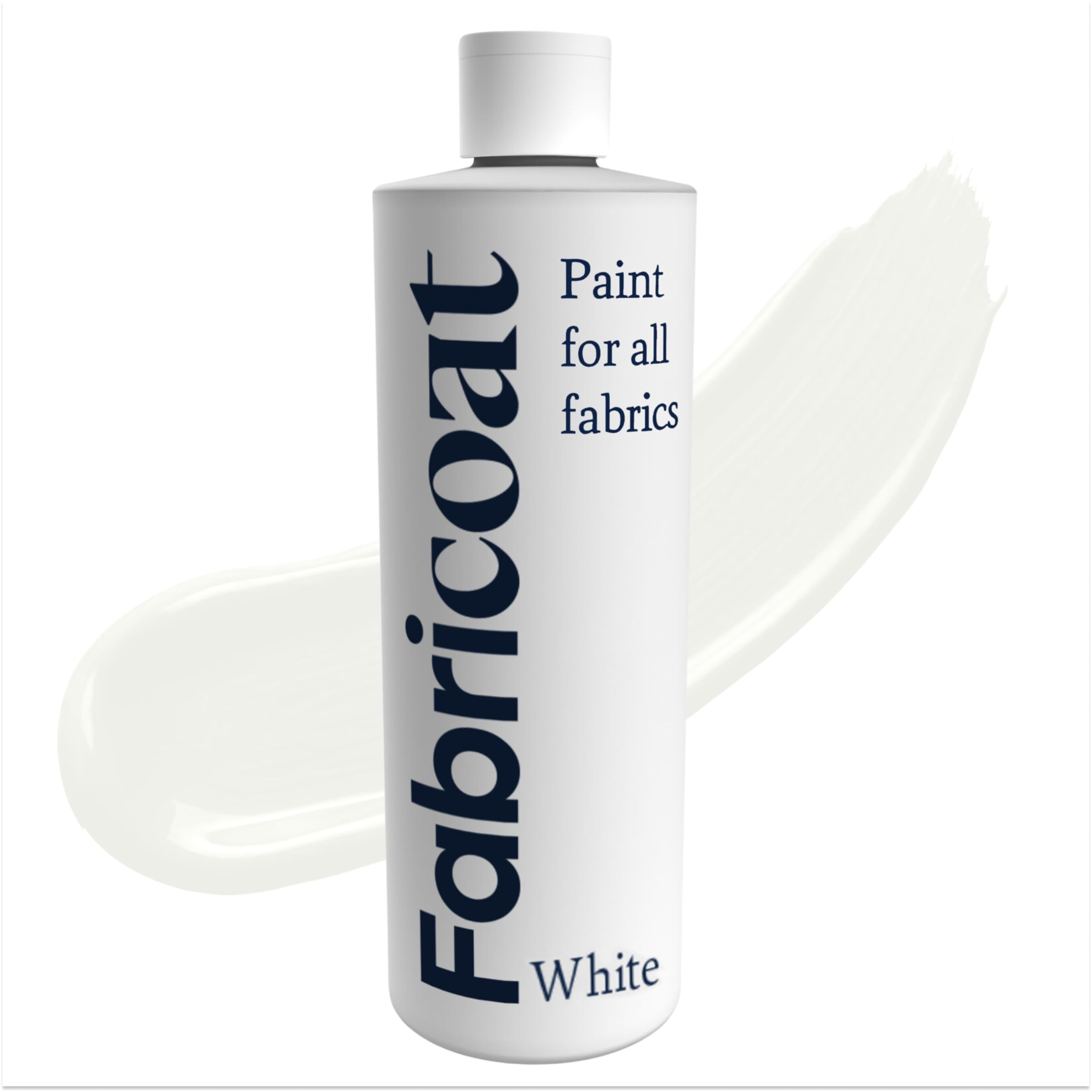 Fabricoat White Fabric Upholstery Paint & Dye | 2500ml / 85 fl oz | Restore or Change Color of Couches Chairs Upholstery Car Interiors Clothing - Soft Flexible Finish