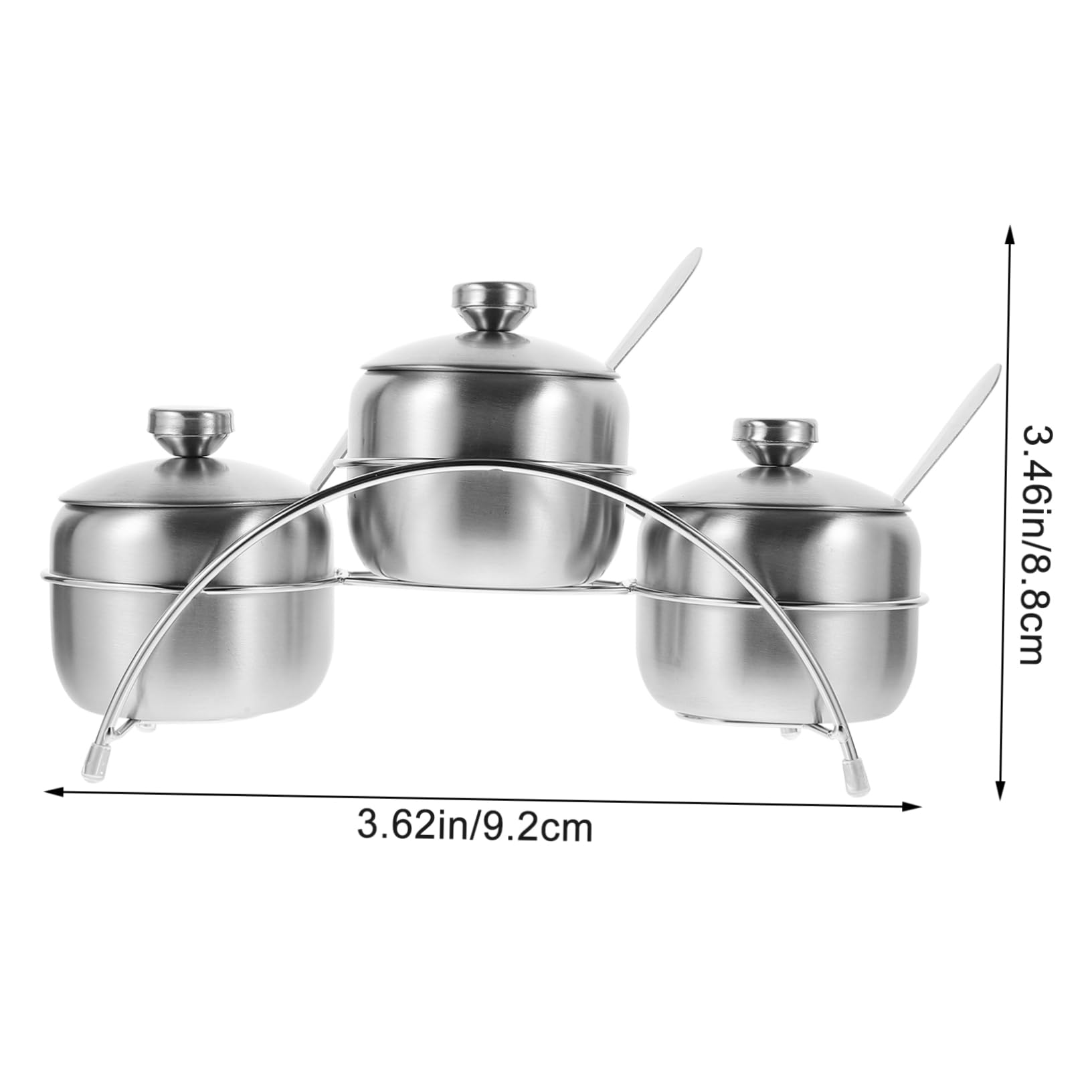 Levemolo 1 Set Multifunctional Jar Kitchen Condiment Container Seasoning Container Silver Stainless Steel Stainless Steel Seasoning Container