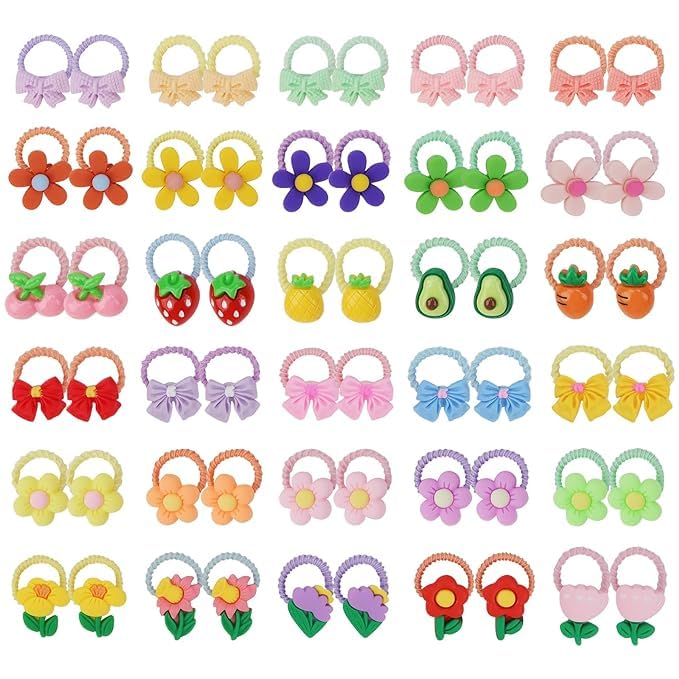 20 PCS Cute Hair Ties for Girls Colorful Elastics Hair Ties with Cartoon Flowers Bow Fruits Soft Rubber Bands Toddler Kids Baby Hair Accessories for Girls (B0CQWNJ2G1) Amazon Price History, Amazon Price Tracker