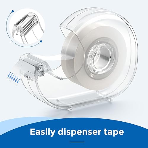 Miniatura 2 de Cinta transparente con dispensador y recargas, uso para envolver regalos, hogar, escuela y oficina, 0.7 x 1000 pulgadas, paquete de 8