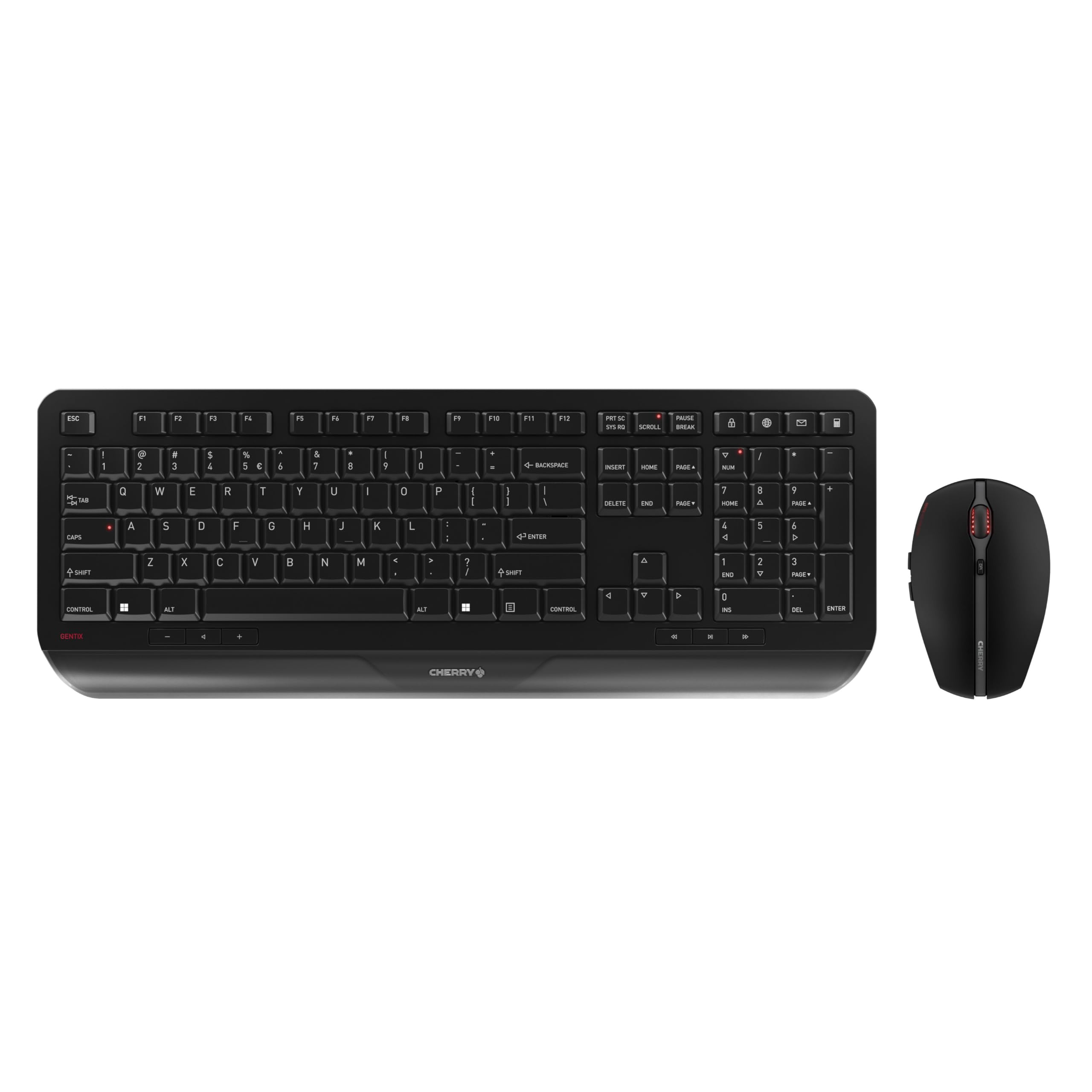CHERRY Gentix Desktop (US, Kabellos), Tastatur, Schwarz