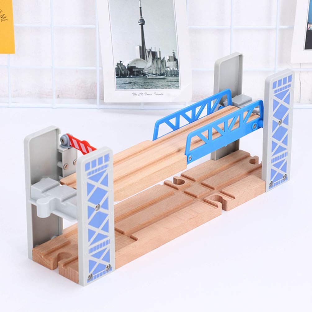 jojofuny 1 Juego de Puente de Tren de Madera Puente de Ferrocarril de Madera para Vía de Ferrocarril Paso Elevado de 2 Niveles Compatible con Todas Las Vías de Ferrocarril