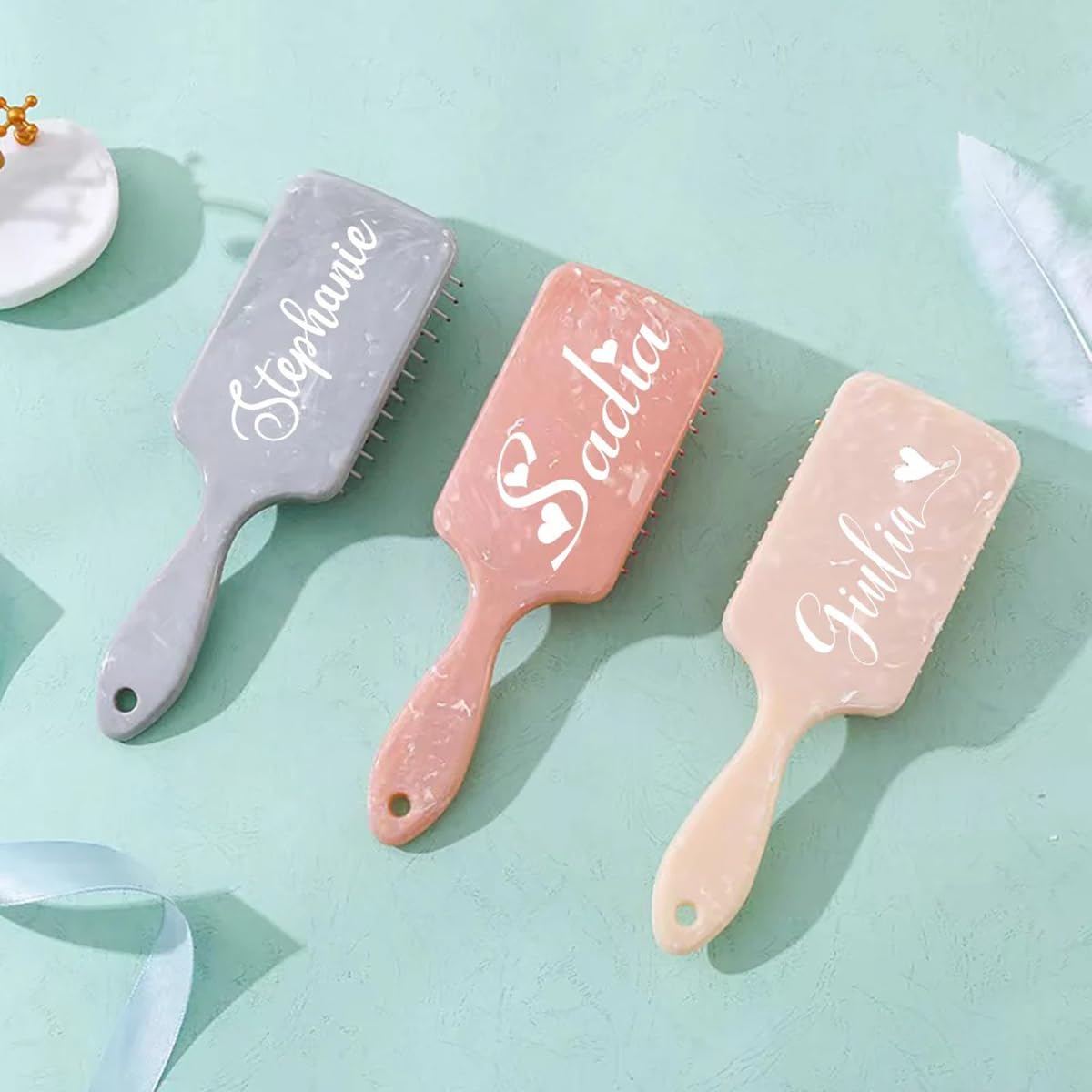 Cepillos de pelo personalizados para dama de honor, cepillos de pelo de despedida de soltera, cepillos de pelo de dama de honor, cepillos de pelo personalizados, regalos de despedida de soltera (10