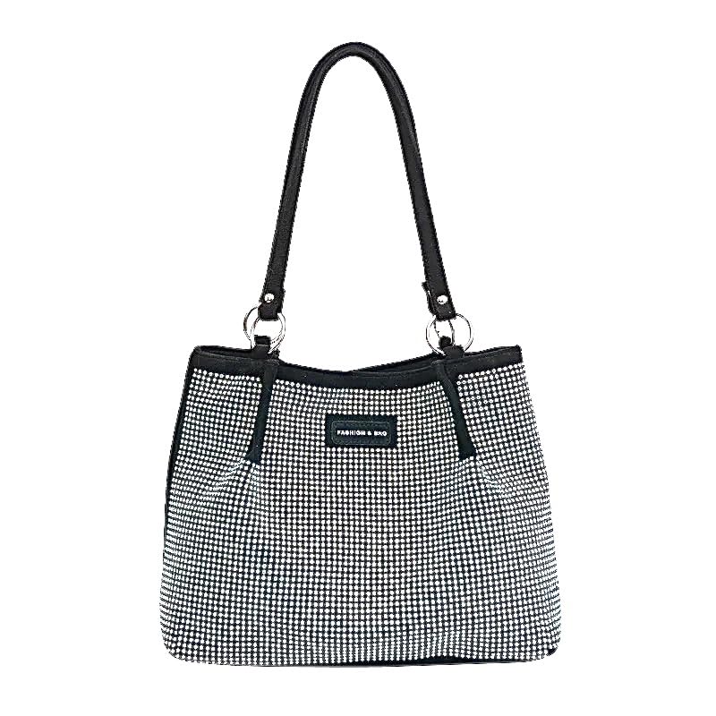 Image of Luxury Shining Diamond Rhinestone Top handle Tote Bag for Women Stylish Hobo Shoulder bag Deerskin Velvet Handbag for Ladies