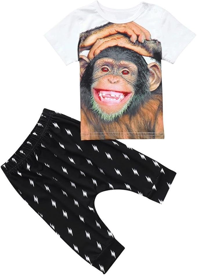 black kid monkey shirt