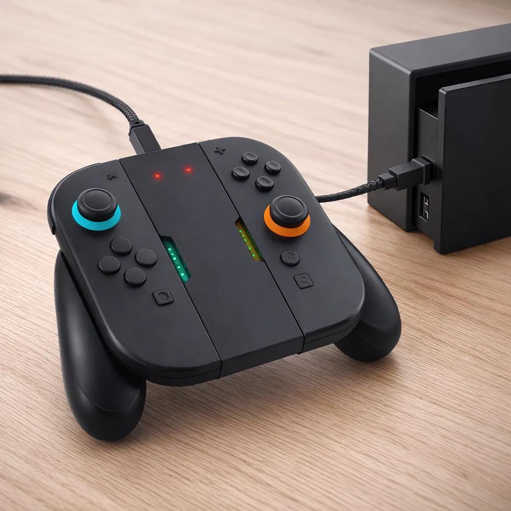 ZMBESUP Switch 2 Controller Charging Grip with Magnetic Alignment, Dual Fast Charging Station, LED Indicators, Ergonomic Comfort Grip for Nintendo Switch 2 Joy-Cons 7 61dhISC1RpL. SL1024