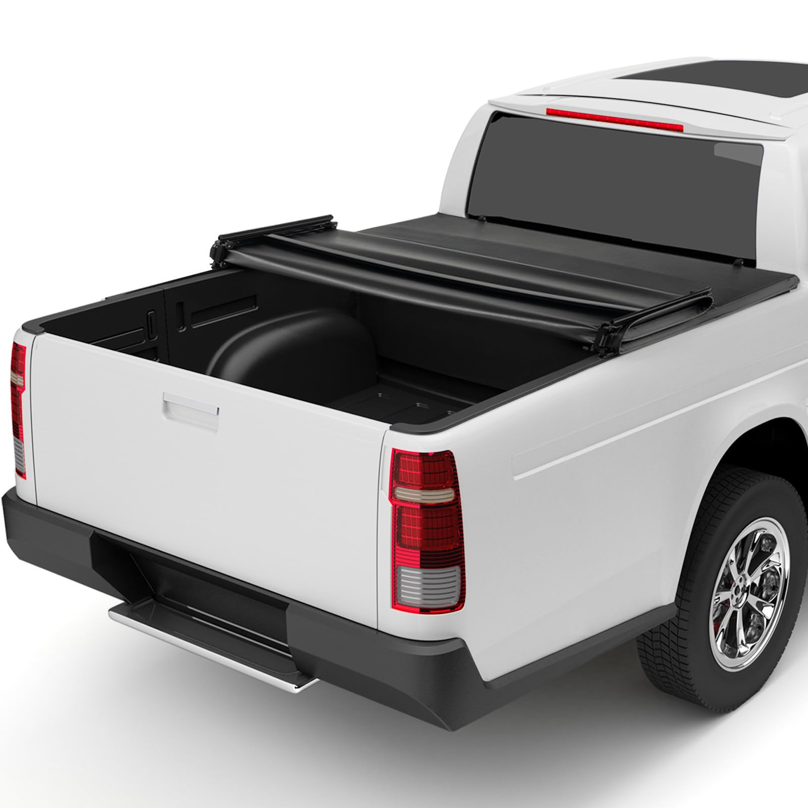 Soft Roll Up Truck Bed Tonneau Cover For Ram 1500/2500/3500 2002-2024 8ft Bed Without RamBox