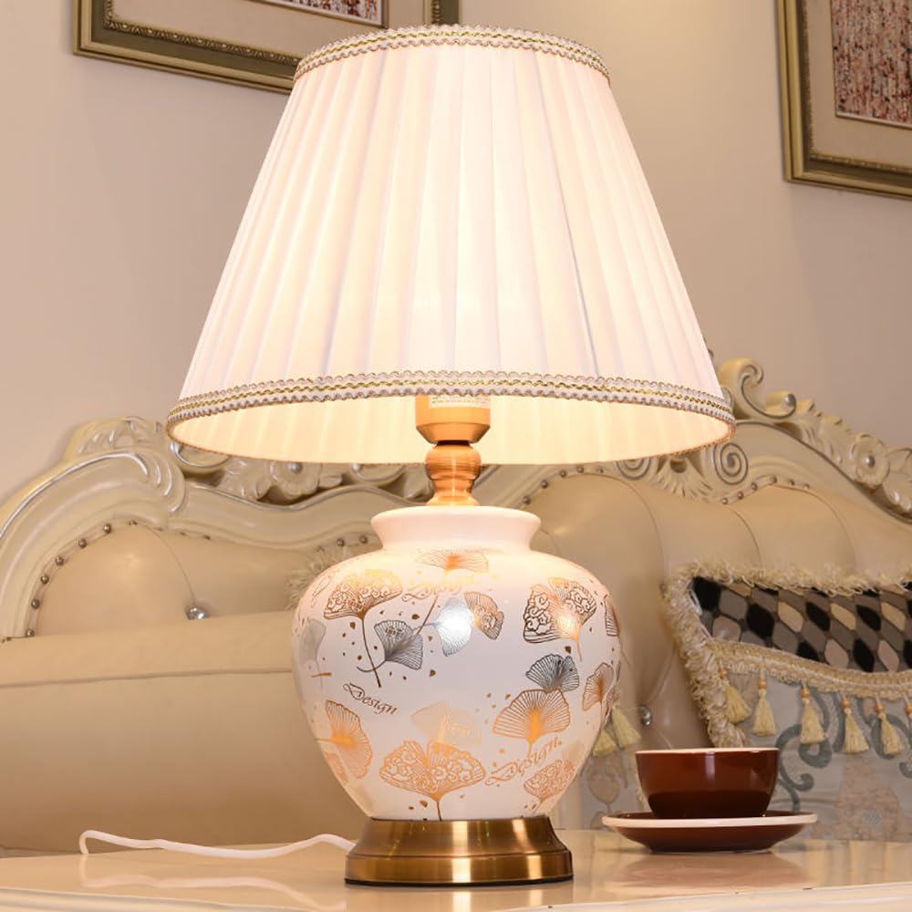 Contemporary Ceramic Table Lamp LED American Village Living Room Bedroom Study Villa Hotel Retro Creativity Bedside Desk Lamp (Style 7)