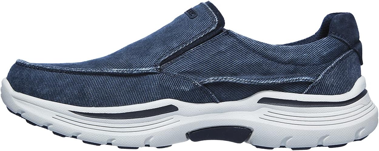 skechers mens expected 2.0 brako shoes blue canvas