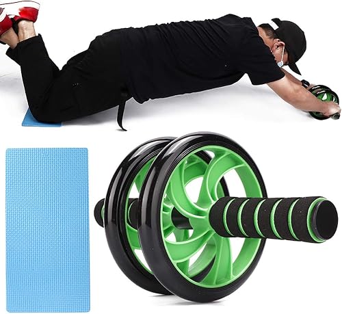 Miniatura 8 de Rueda de rodillo Ab de rebote automático, rodillo de fitness de tres ruedas de 6.3 in, equipo de entrenamiento abdominal con 2 asas, 2 rodillos, 1