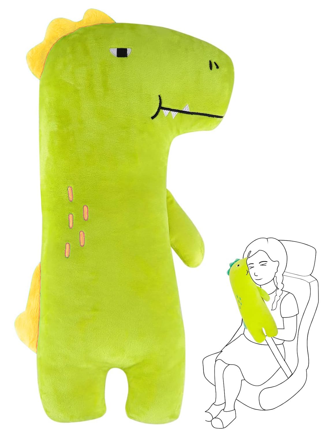 Synlark® Seatbelt Pillow for Kids, Car Pillow Seat Belt Cushion, Covers Child Seat Head Rest Support Shoulder Pad, Seat Strap Pillows Adjuster for Children Baby (Dinosaur)-image-5