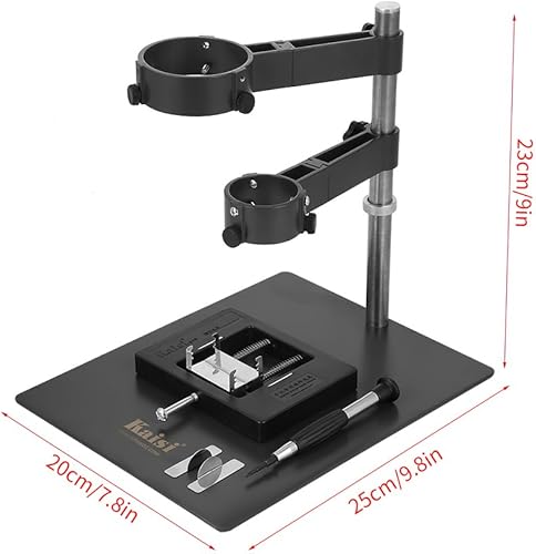 Miniatura 2 de Soporte de pistola de aire caliente resistente Abrazadera base de aluminio fundido con 2 accesorios para estación de soldadura BGA Rework