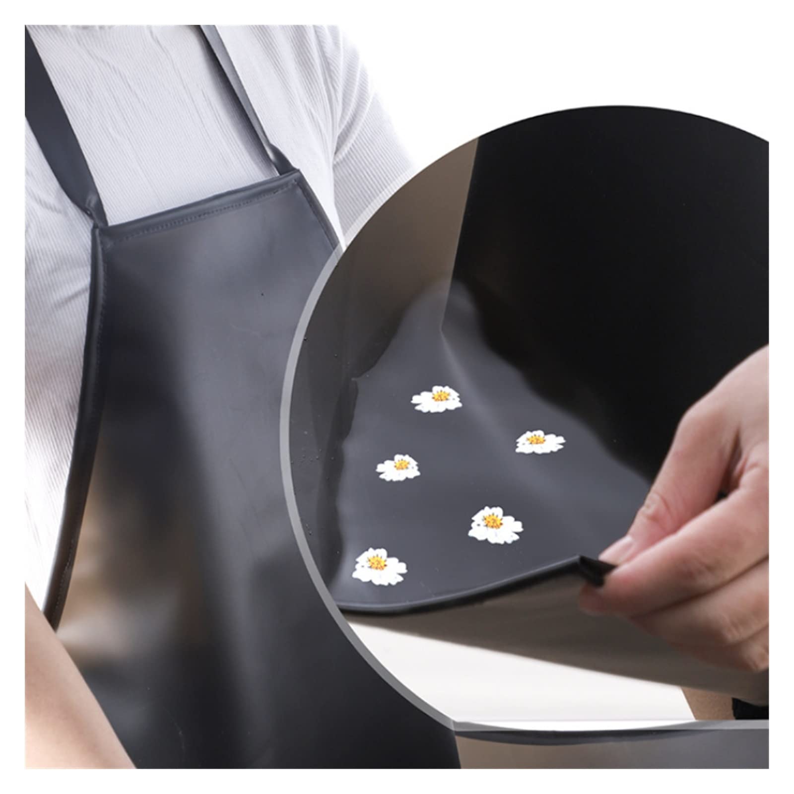 IOFIT Delantal PVC suave largo grueso ropa de trabajo impermeable y a prueba de aceite delantal de cocina familiar 1