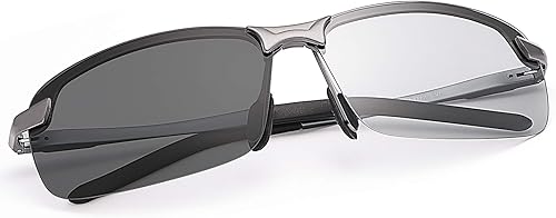 Miniatura 23 de Gafas de sol polarizadas fotocrómicas para hombre Al-Mg marco de metal gafas de conducción deportivas protección UV400 gafas antirreflejos