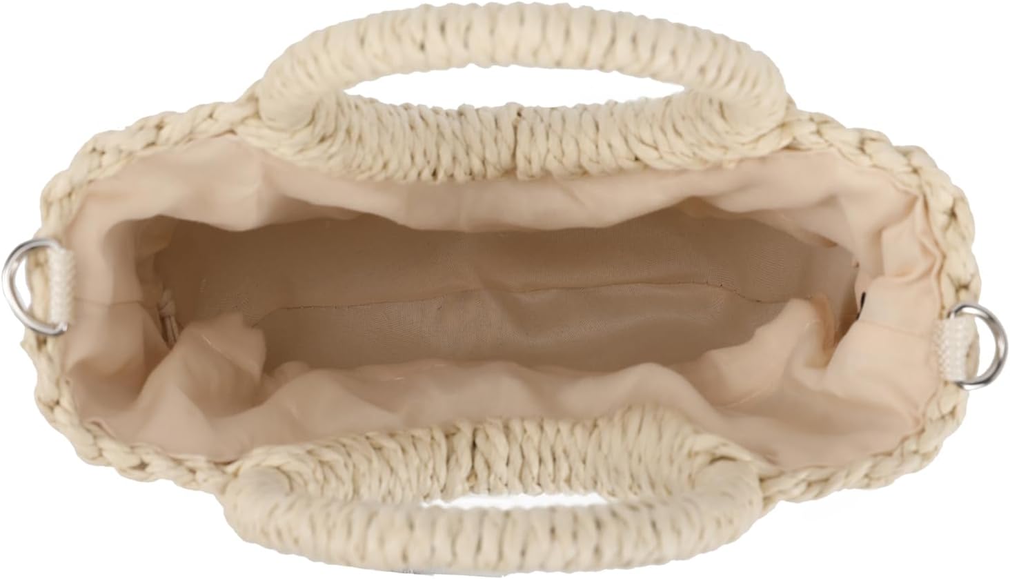 JOLLQUE Straw Beach Bag for Women, Summer Handwoven Tote Bags Purse with Tassel,Top Handle Straw Woven Handbag Clutch - Image 6