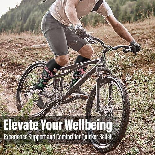 WITHYOU 3 Pairs Compression Socks for Women & Men 15-20 mmHg,Best Support for Nurses Running Hiking4