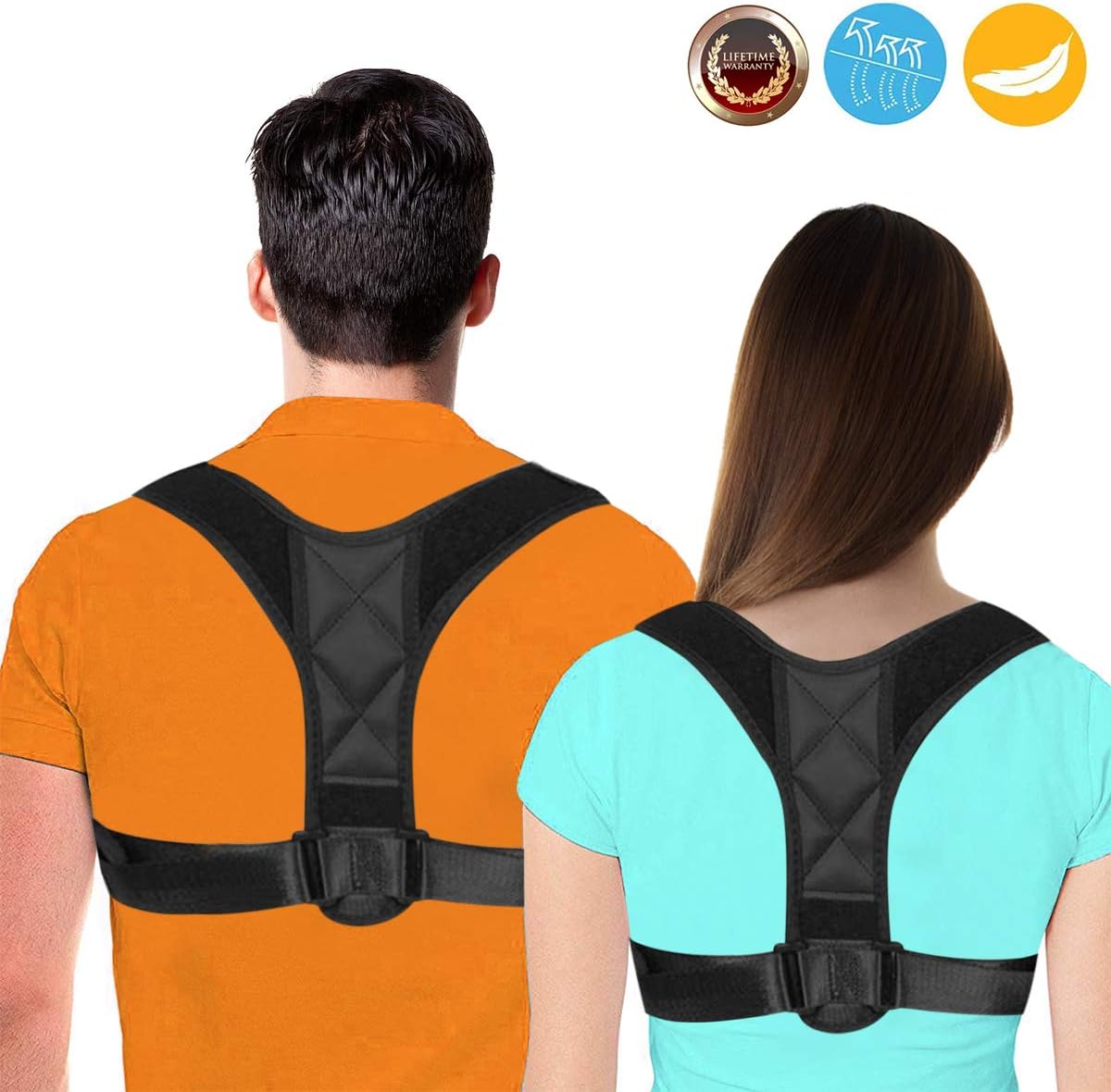 Posture Corrector for Men and Women - Upper Back Straightener Brace, Clavicle Support Adjustable Device for Thoracic Kyphosis and Providing Shoulder - Neck Pain Relief