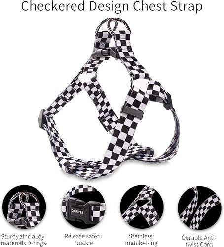 Miniatura 2 de Juego de arnés y correa para perro, sin tirones, clip trasero ajustable para mascotas, cuello halter, cuello básico, resistente correa antitorsión