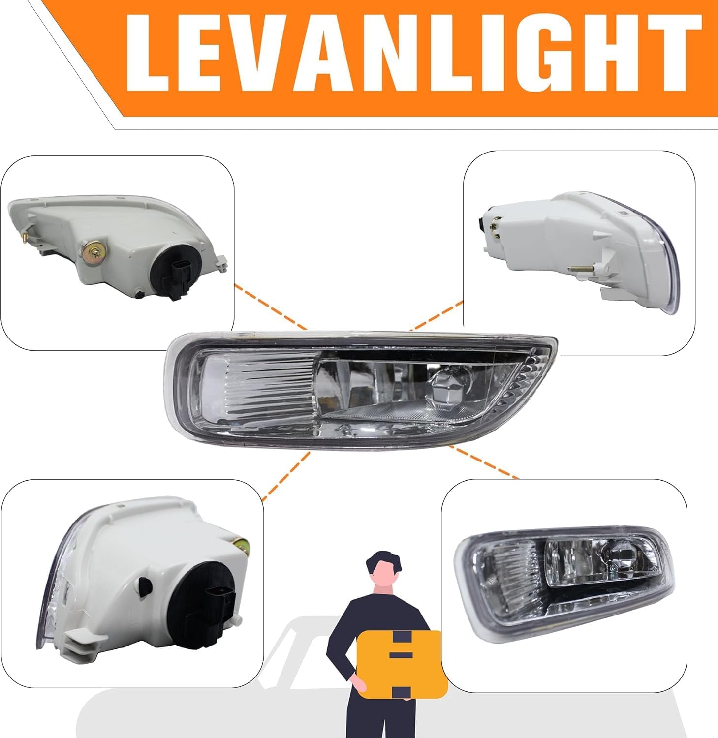 Fog Lights Assembly Driving Fog Lights Lamps For Toyota Corolla 2003 2004 with 12V 35W Halogen Bulbs & Wiring Harness Kit Repalce# 81220-02060 81210-02060