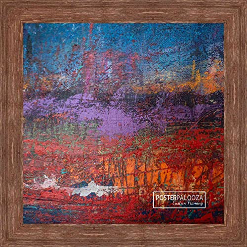 Poster Palooza 7X7 Distressed/Aged Color Wood Picture Square Frame - Picture Frame Includes Uv Acrylic, Foam Board Backing, & Hanging Hardware! #TOP1