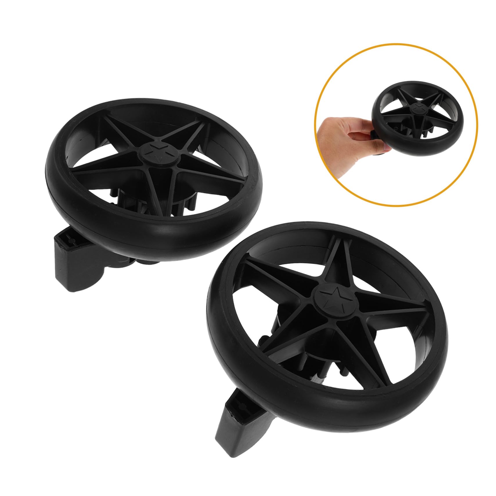 Beaupretty 2pièces Lot De Roues Pivotantes Silencieuses Avec Frein Pour Trotteur Et Poussette Accessoires De Rechange Pour Roulettes