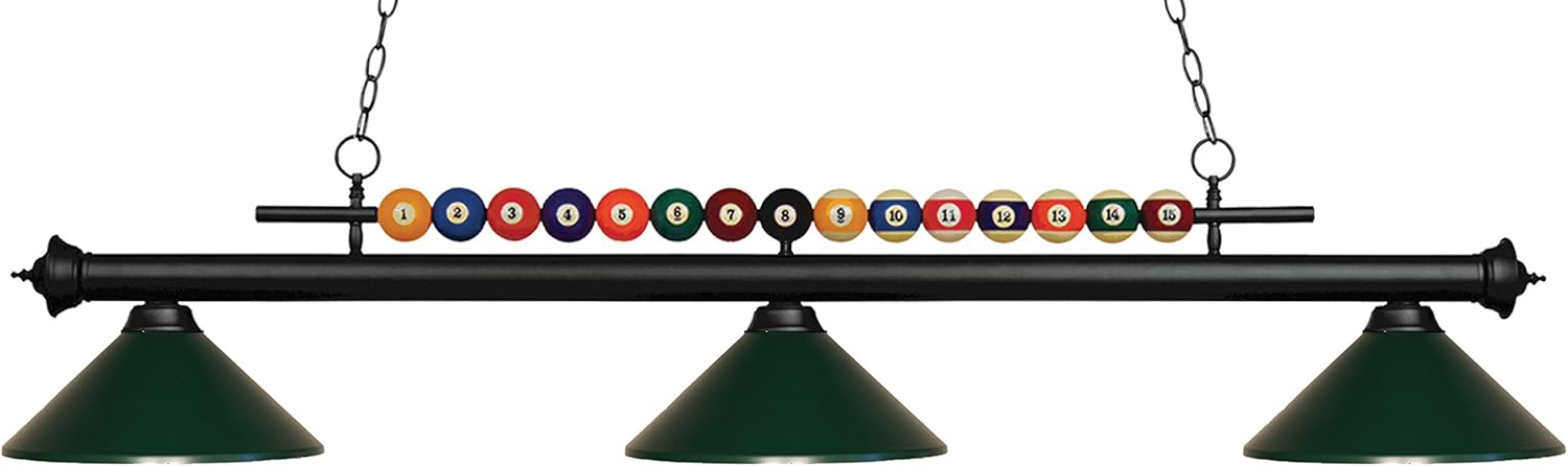 Z-Lite 170BN-MDG 3 Billiard Light, Brushed Nickel