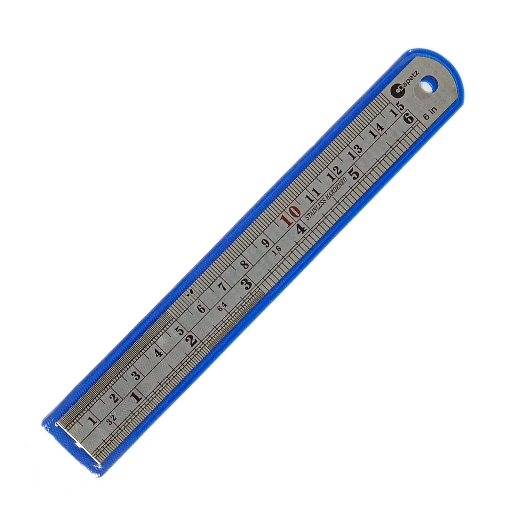 Dapetz Silver ® 6" Stainless Steel Ruler Metal Rule Double Side Metric & Imperial Precision Straight Edge 150Mm Measuring Tool Craft, Engineering, Architectural Work & Tool Box