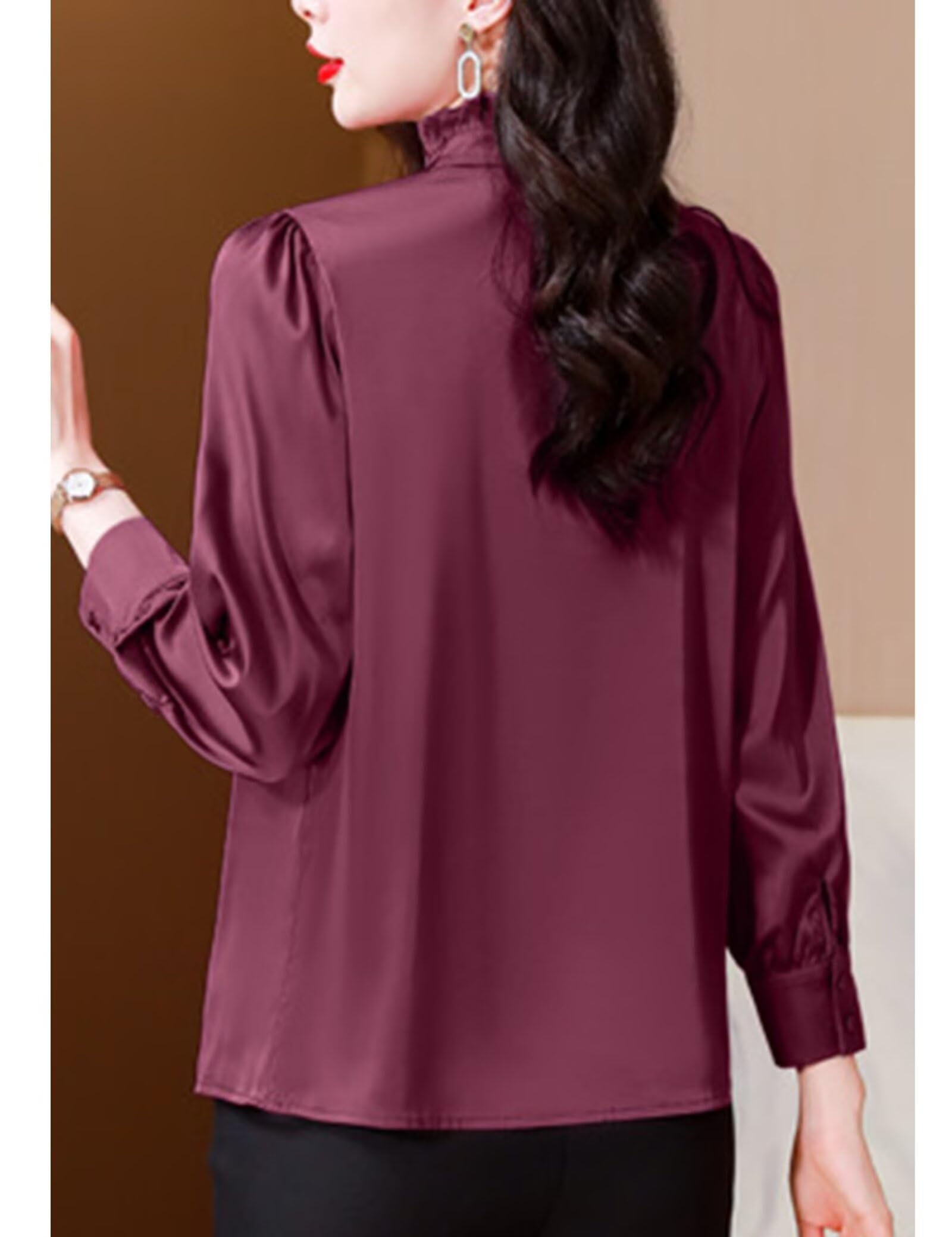 HNVAVQ Blusa Donna in Seta 100% – Camicia Manica Lunga Elegante da Ufficio