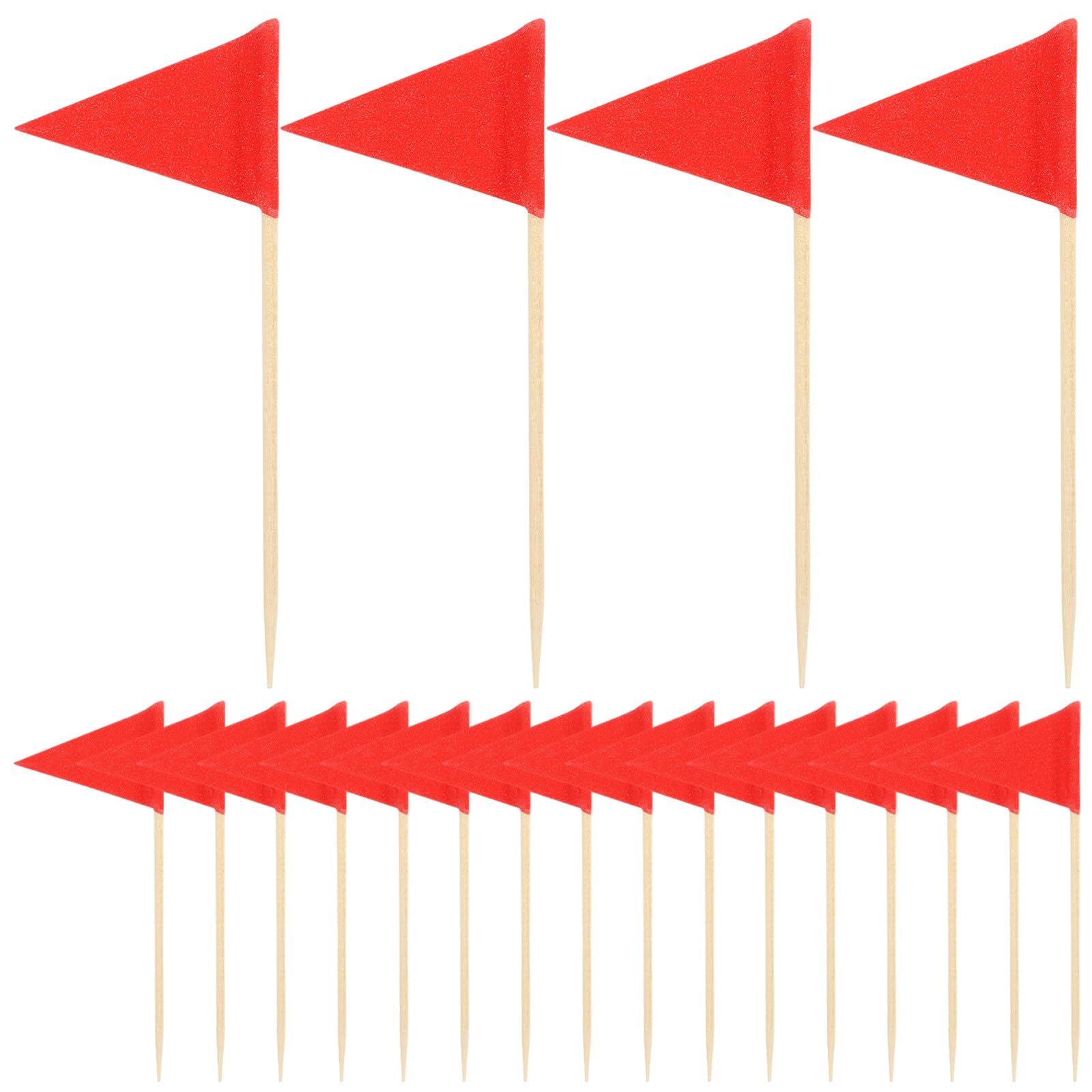 Banderines triangulares rojos para cupcakes y decoración festiva de mesas de bodas